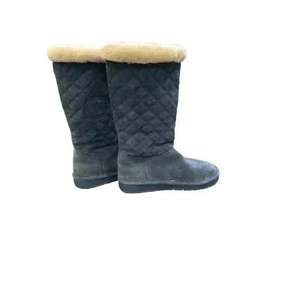 - - Michael Kors Navy Quilted Suede Boots, Size 7M, Pre-Owned - Picture 4 of 8